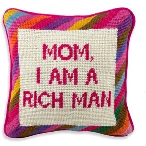 Throw Pillow - Mom, I am a rich man